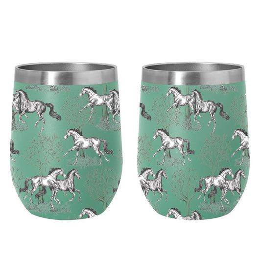 12 oz Stainless Steel Wine Tumbler - Lila Toile