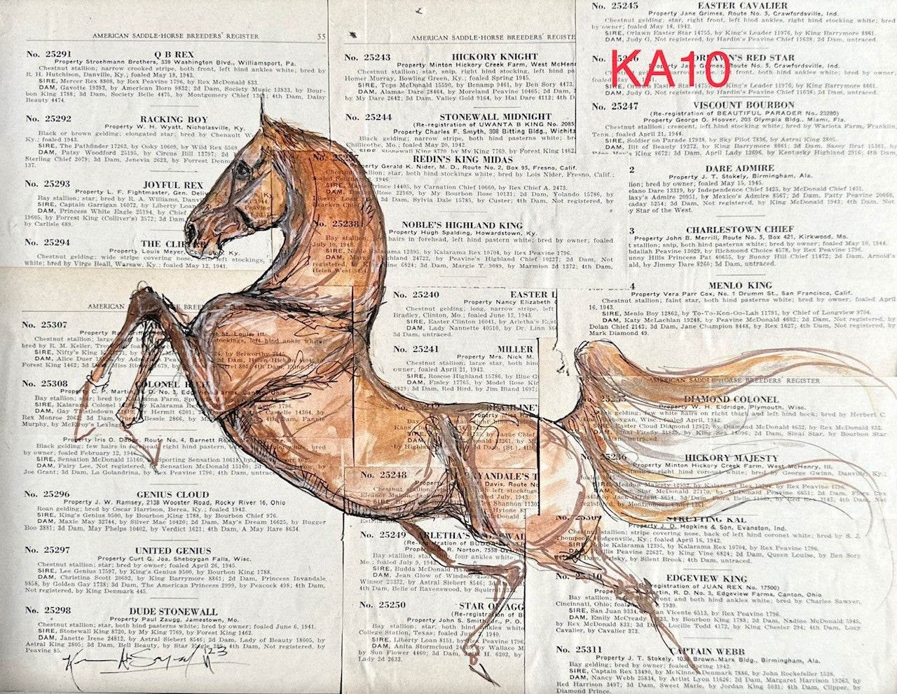 Kenna Al-Sayed Vintage book pages with mixed media 11 X 14