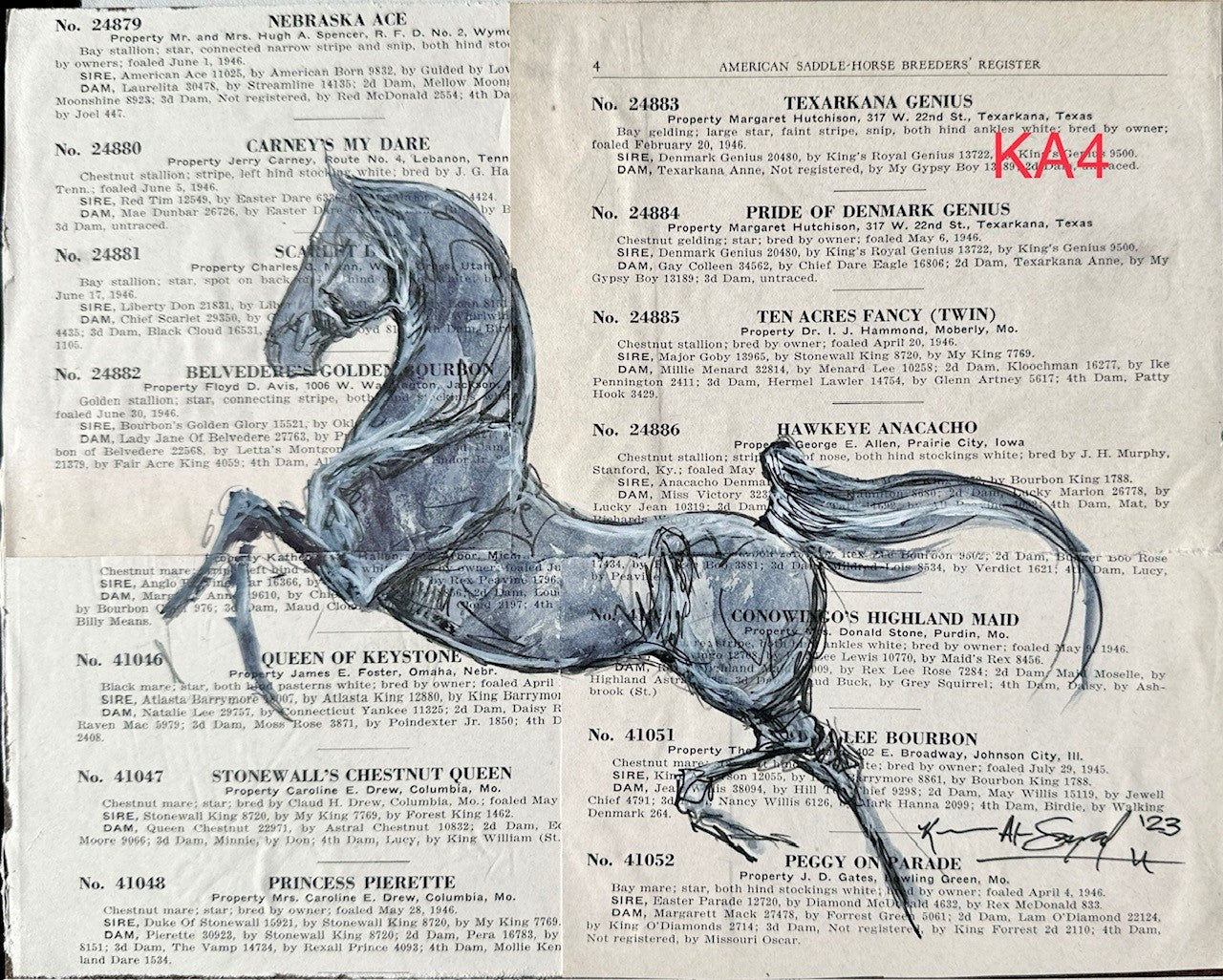 Kenna Al-Sayed Vintage book pages with mixed media 8 X 10