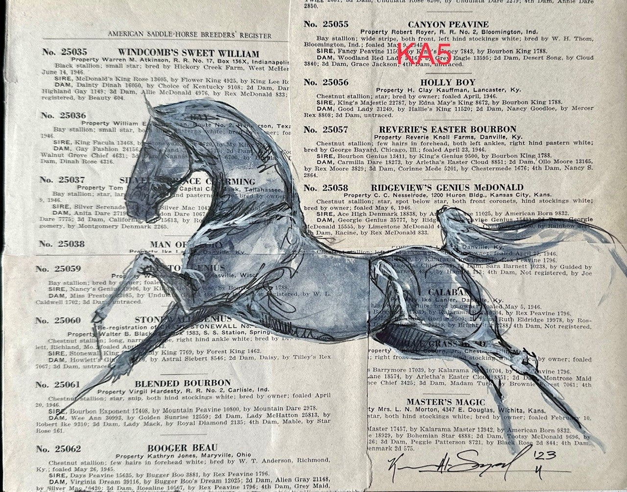Kenna Al-Sayed Vintage book pages with mixed media 8 X 10