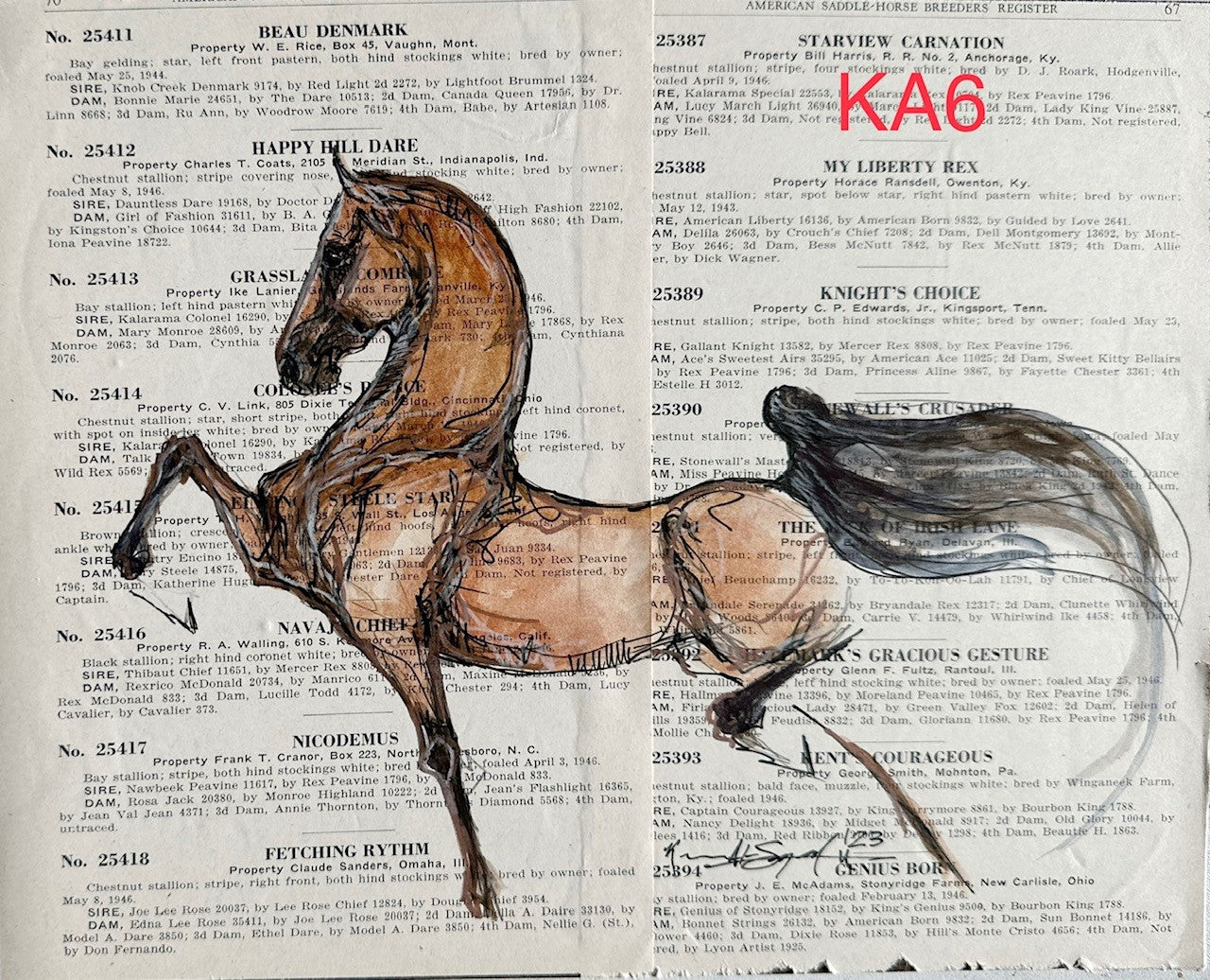 Kenna Al-Sayed Vintage book pages with mixed media 8 X 10