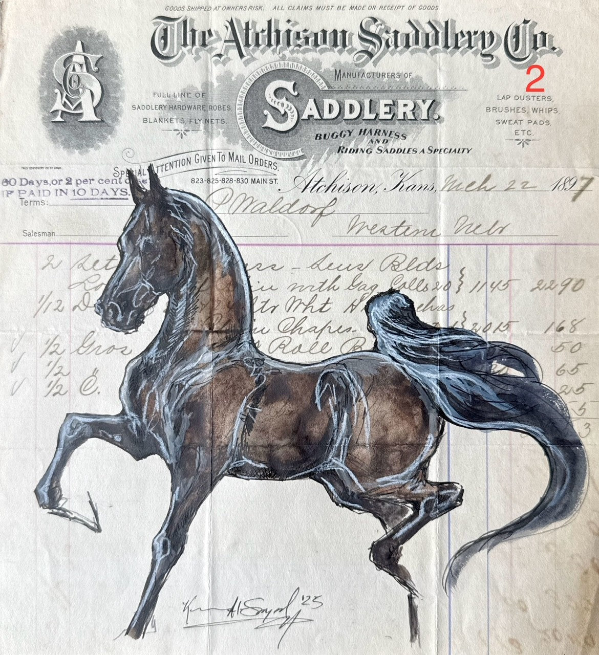 Kenna Al-Sayed: Atchison Saddlery Co. bill head, approx 8 1/2 x 9 1/4 #2
