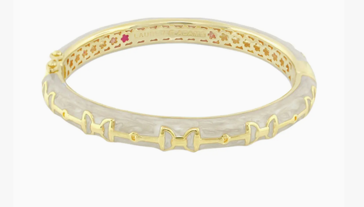 Beige Enamel Snaffle Bit Bangle