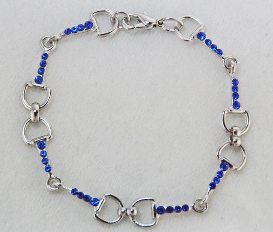 Small Snaffle Bit Chain Bracelet with stone accents