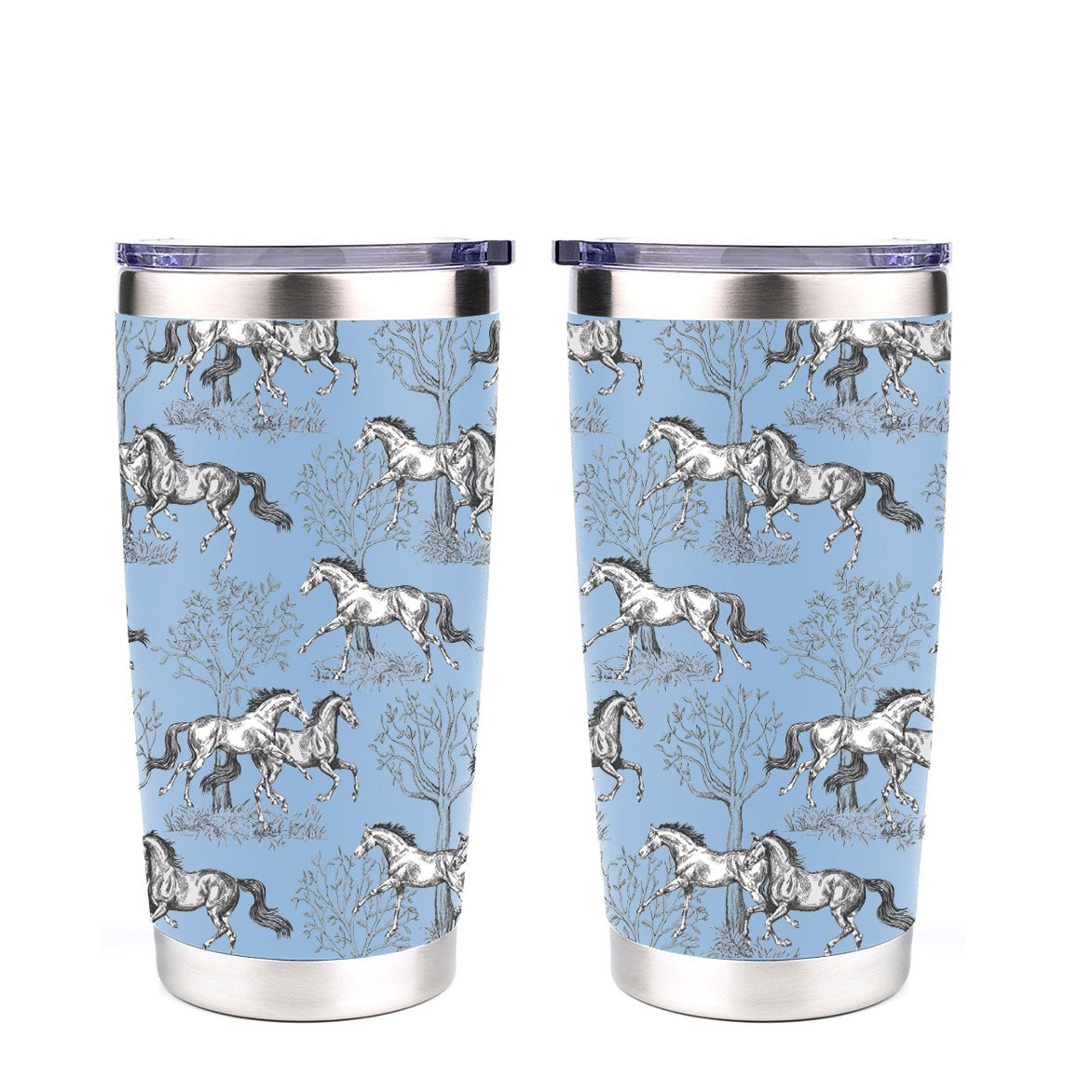 20 oz Stainless Steel Tumbler - Lila Toile