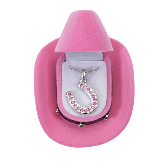Horseshoe Necklace with Cowboy hat box