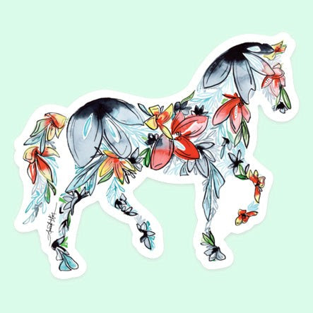 Floral Horse Sticker
