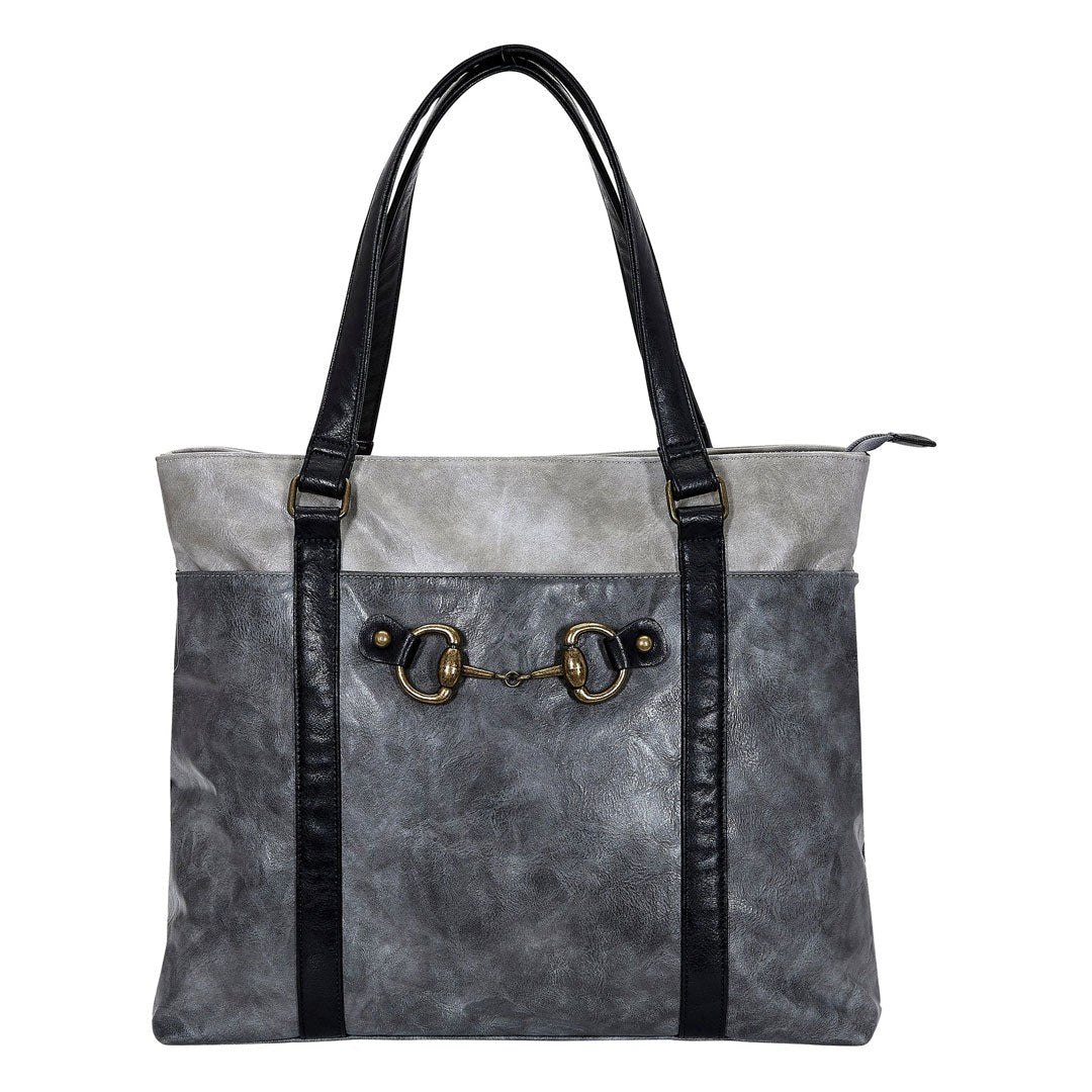 Colorblock Snaffle Bit Laptop Tote