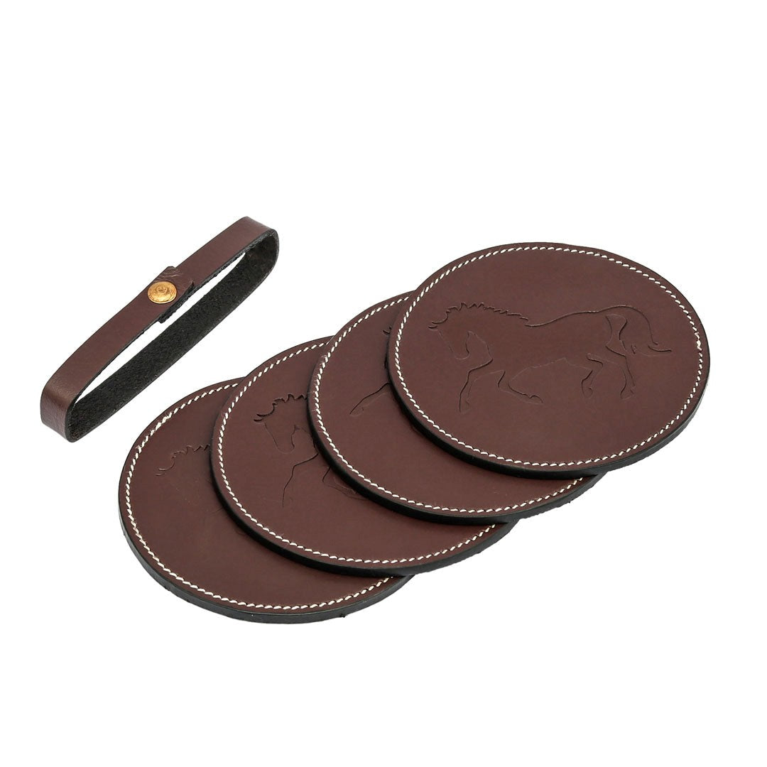 Lila Horse Leather Coasters