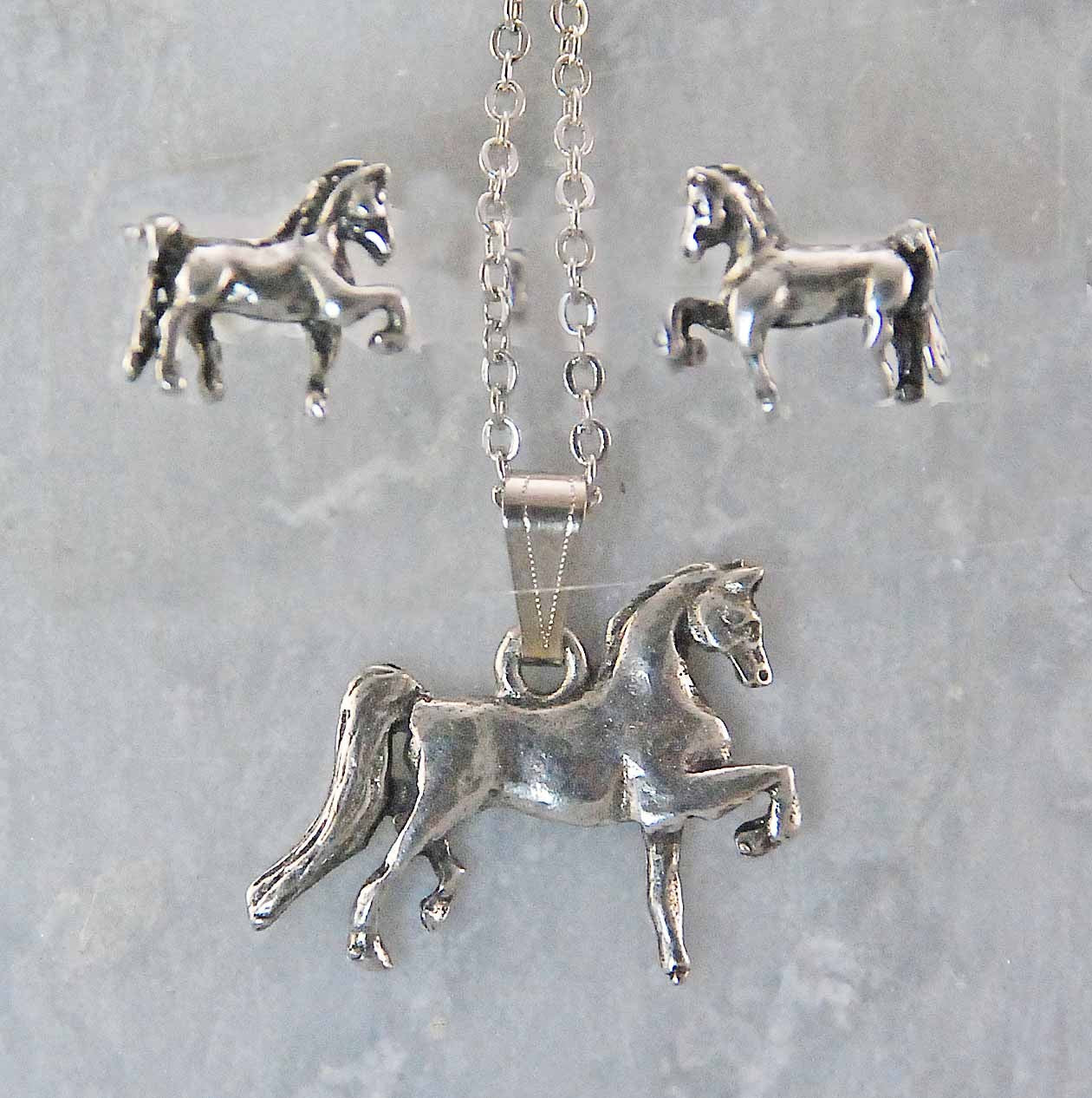 Saddlebred Gift Set Retro Silver