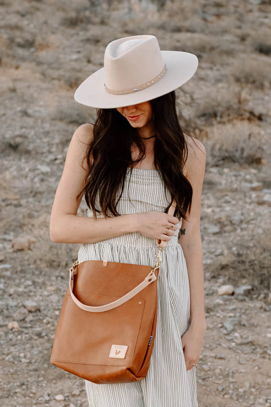 Meanwhile Back on the Farm® Saddle Leather Carryall & Crossbody