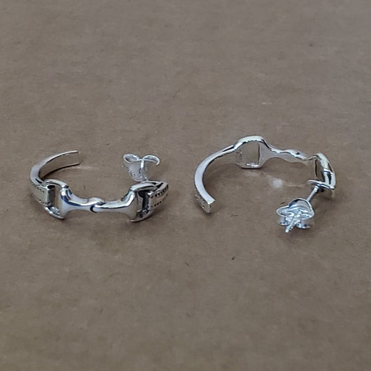 Sterling Silver Snaffle Bit Earrings