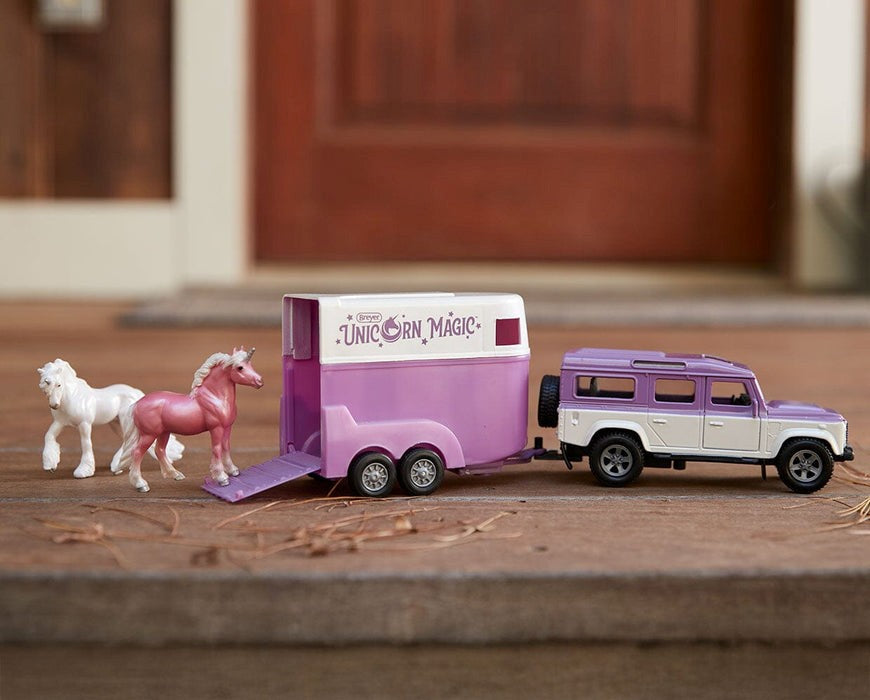 Breyer Unicorn Magic Land Rover and Trailer