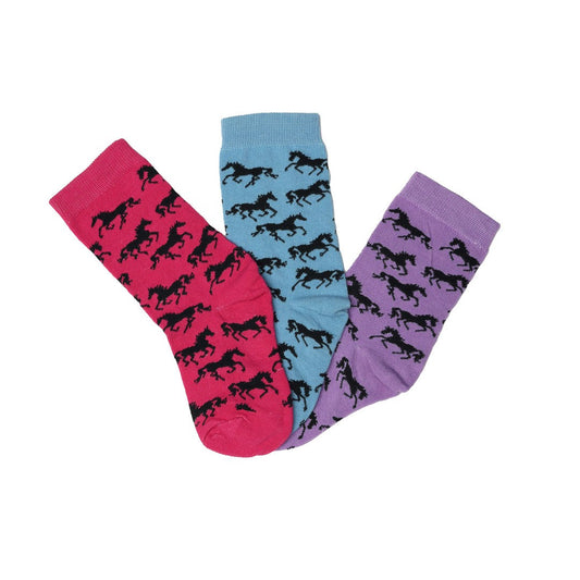 Youth Galloping Horses Crew Socks