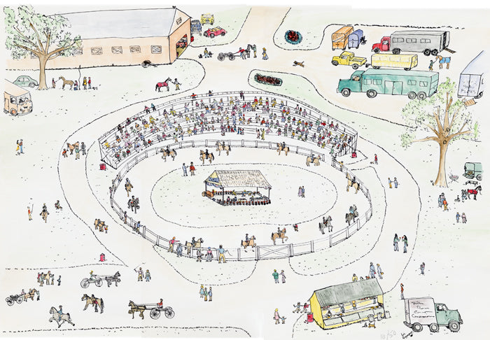 Lois Rappaport Workout at the Little World's Fair Hand-watercolored Print