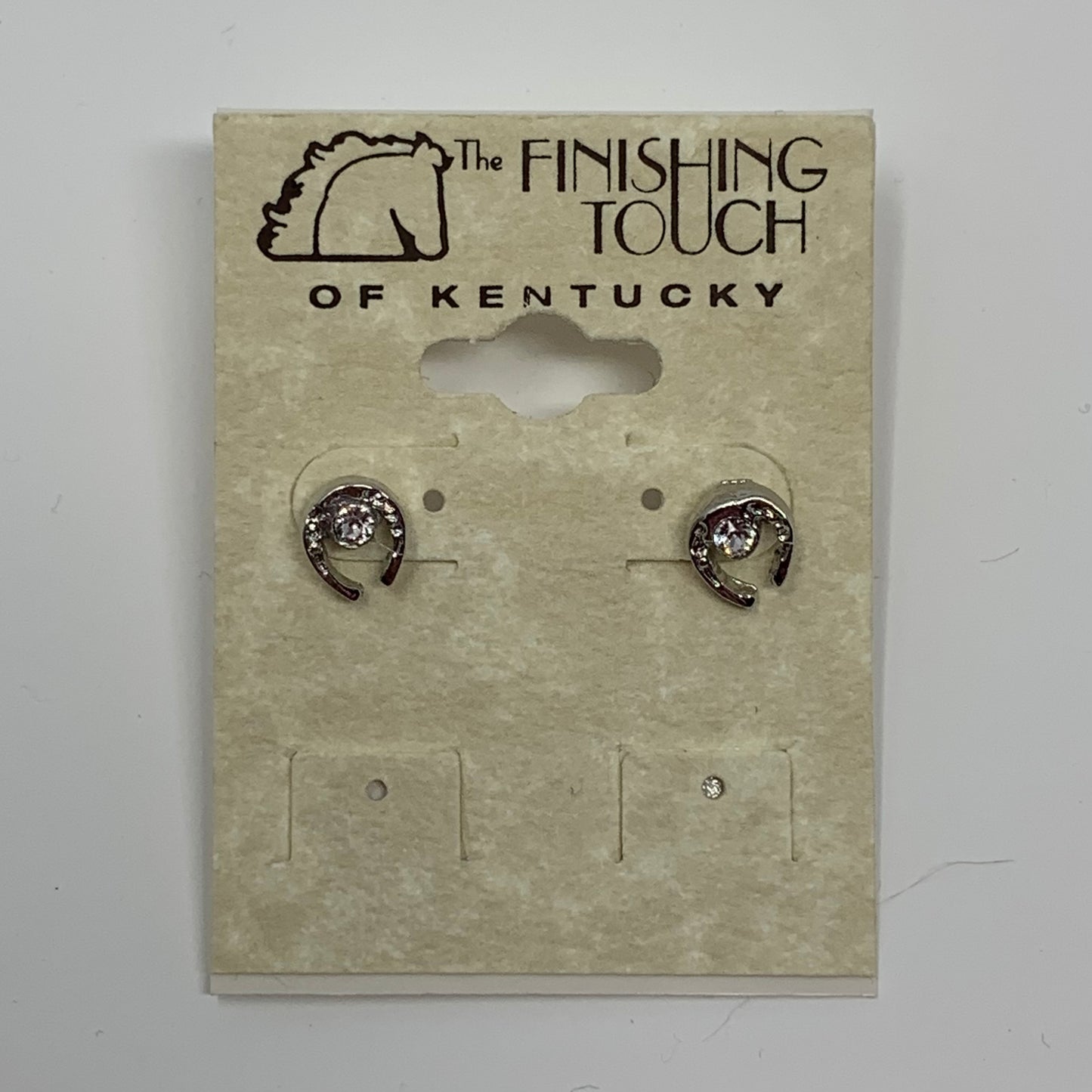 mini horseshoe silver diamond april