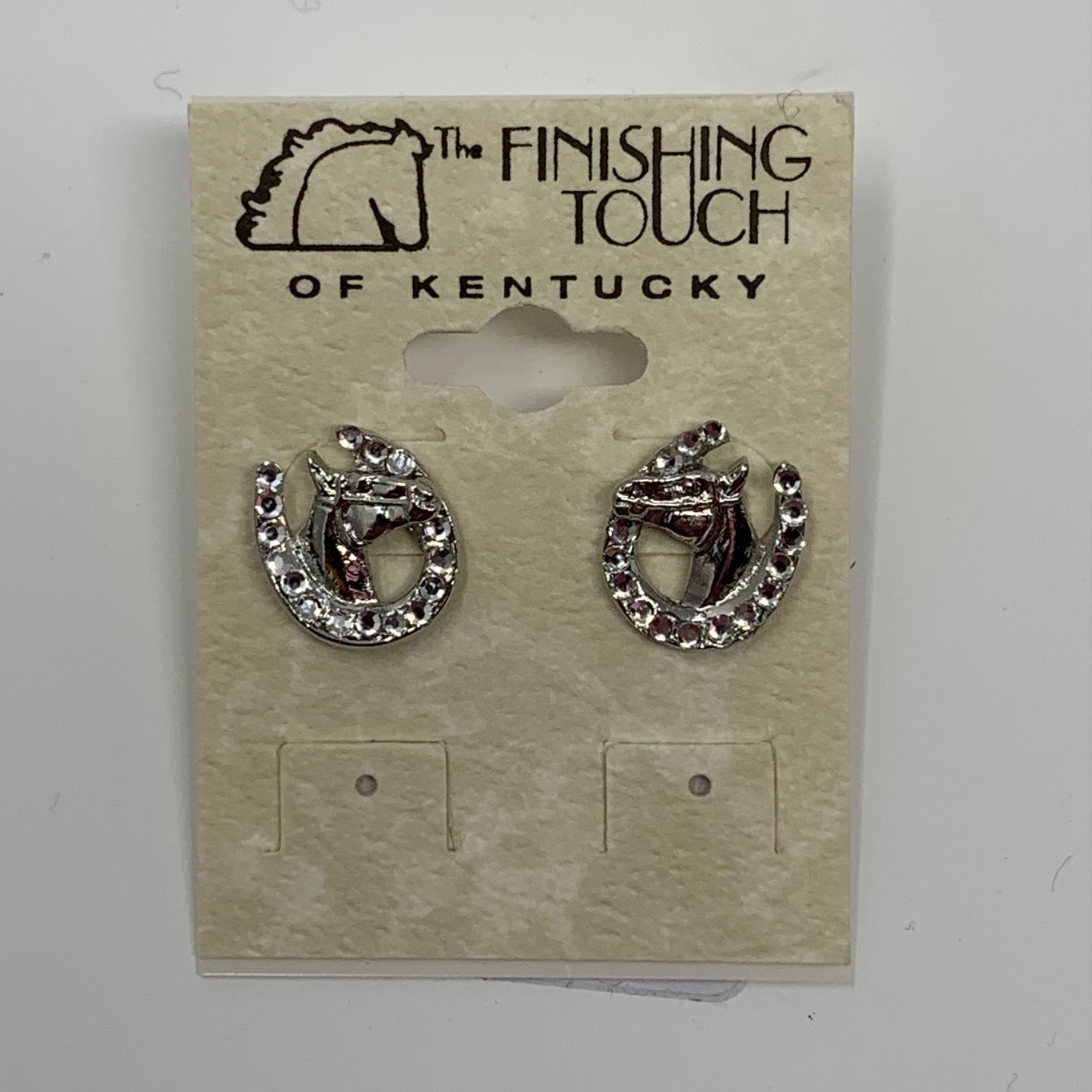 Horse Head in Horseshoe Crystal Earrings