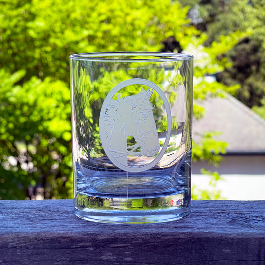 Beau Peavine & Roxie Highland Etched Double Old-Fashioned Glasses