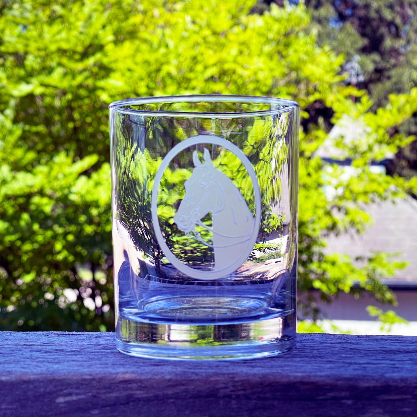 Beau Peavine & Roxie Highland Etched Double Old-Fashioned Glasses