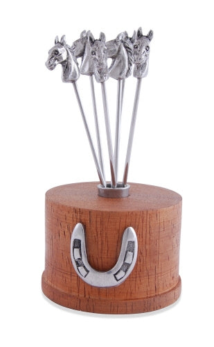 Horse Head Horseshoe Cheese Pick Set