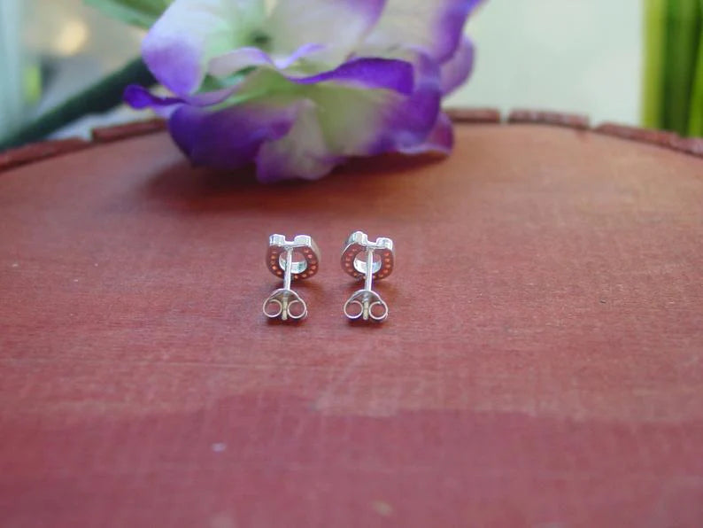 Sterling Silver Crystal Horseshoe Stud Earrings