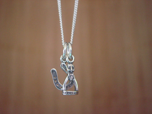 Sterling Silver Horseshoe and Stirrup Charm Necklace