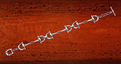 Sterling Silver Snaffle Bit Bracelet with Horseshoe Toggle Closure
