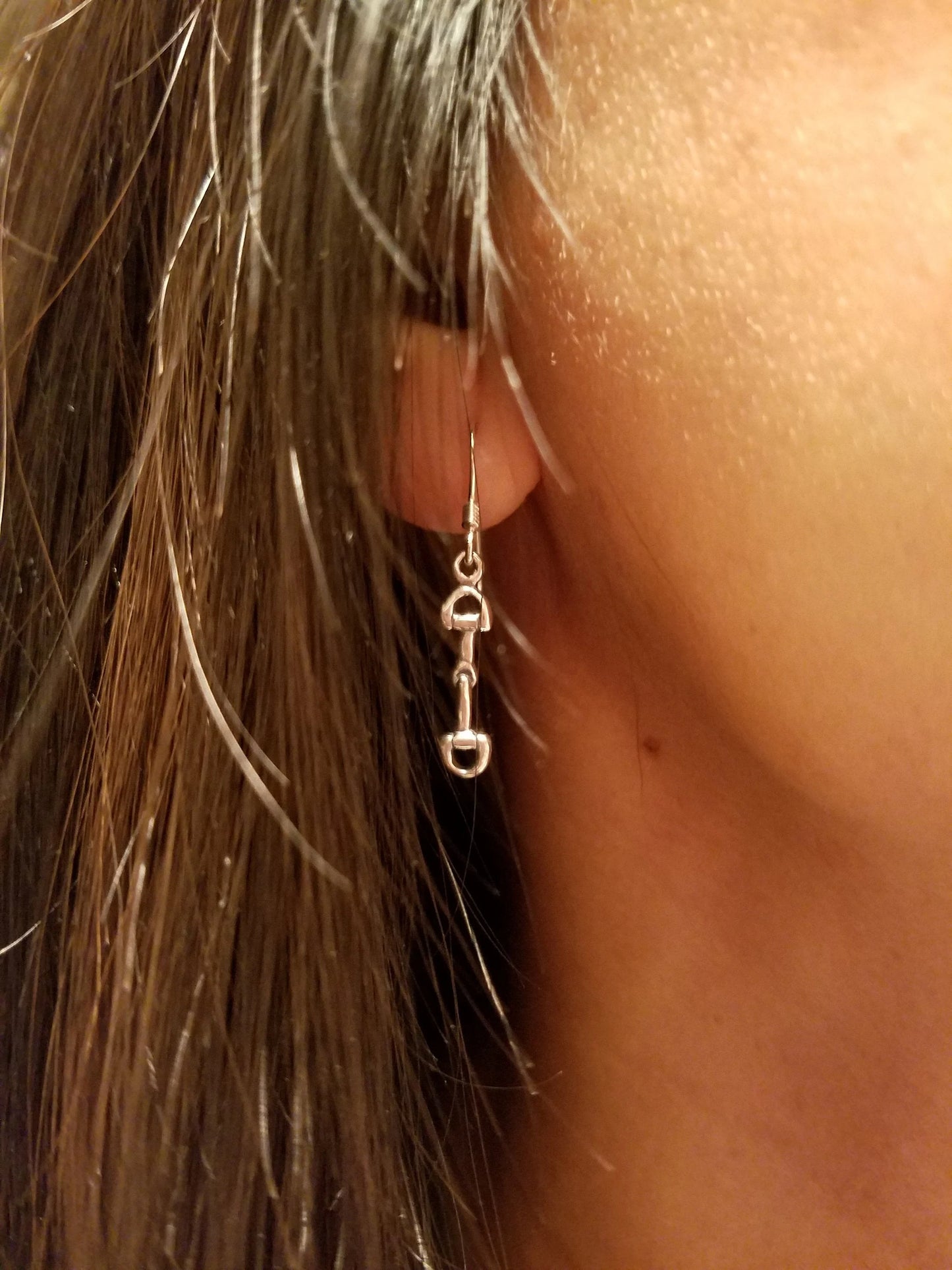 Sterling Silver Snaffle Bit Earrings