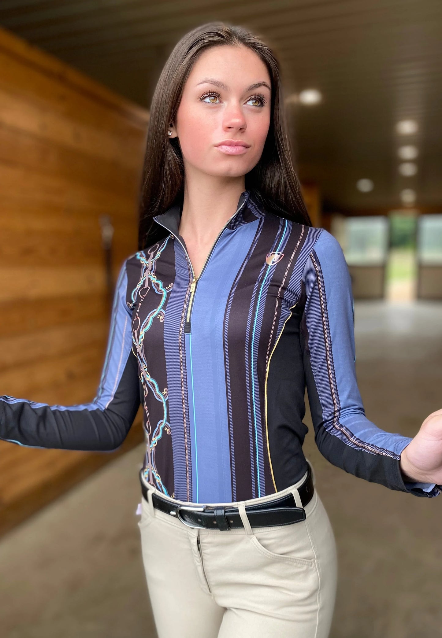 Arista Equestrian Black Beauty Quarter Zip, Black/Navy