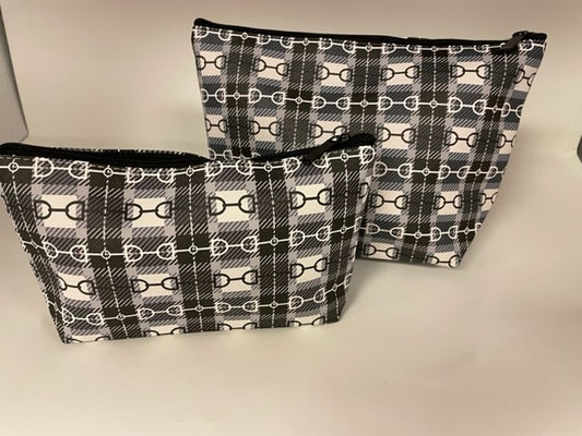 Bit Plaid Cosmetic Pouch