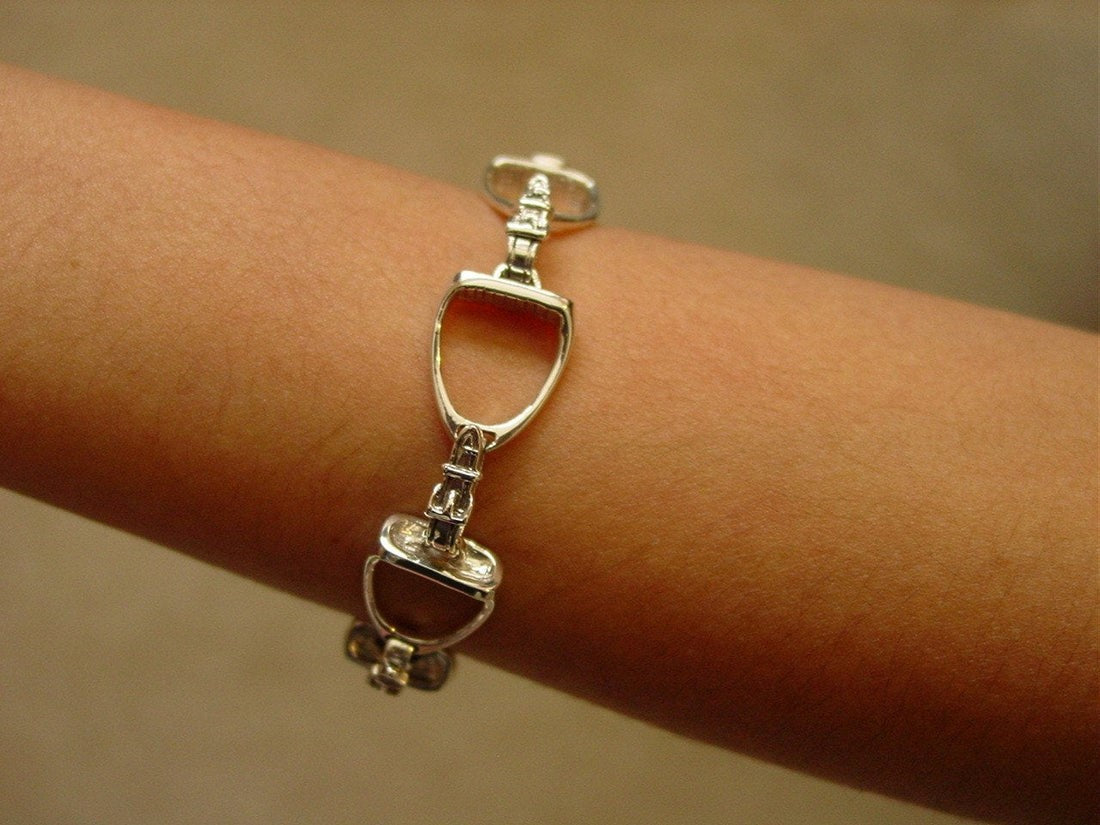 Sterling Silver Stirrup Buckle Bracelet