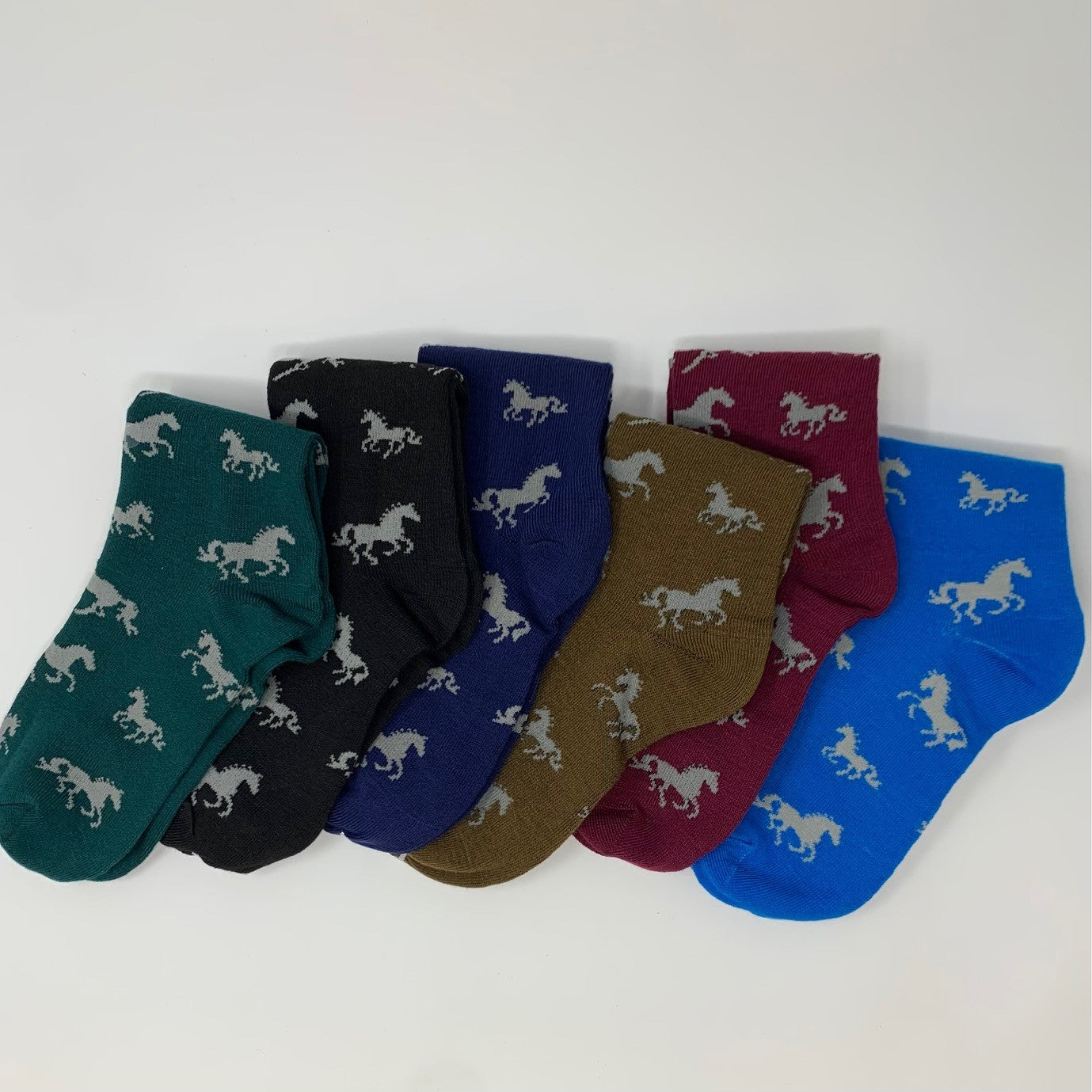Horses All Over Darks Crew Socks