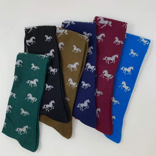 Horses All Over Darks Knee Socks