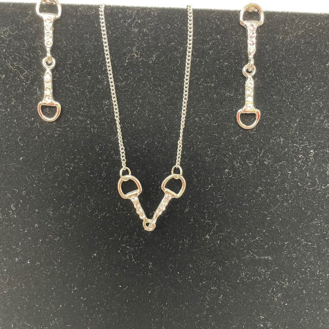Snaffle Bit w/crystal stones jewelry set