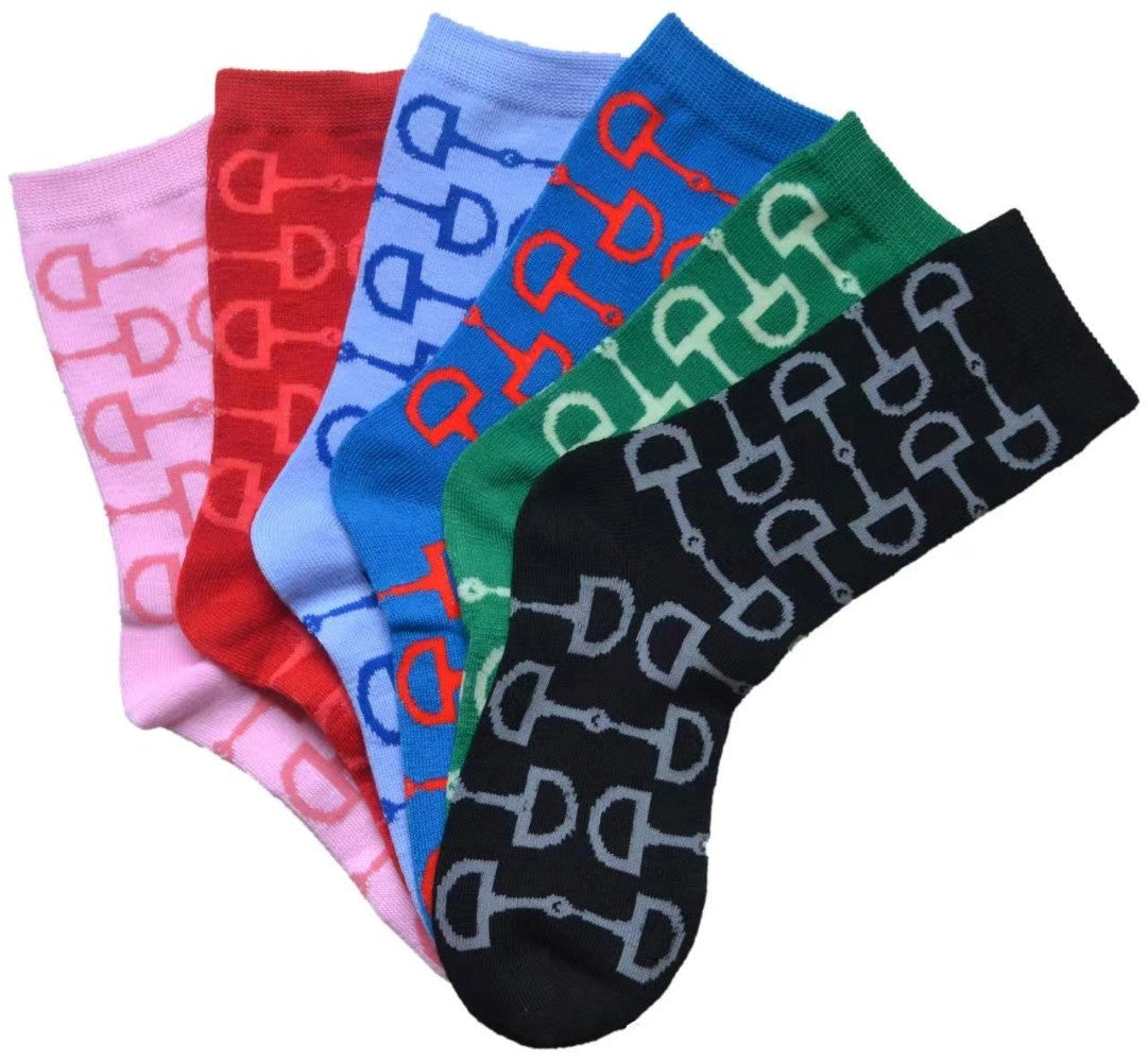 Two-Tone Snaffle Bit Crew Socks