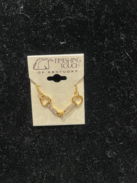 snaffle bit necklace with crystal
