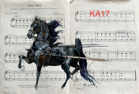 Kenna Al-Sayed Vintage music sheet with mixed media 18 X 12 (various styles)