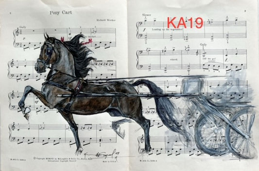 Kenna Al-Sayed Vintage music sheet with mixed media 18 X 12 (various styles)