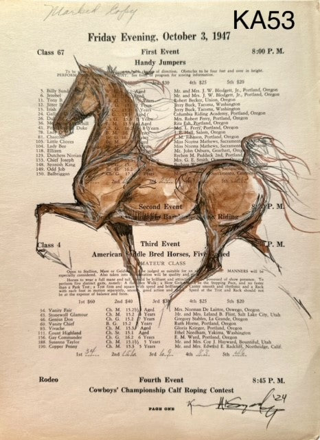 Kenna Al-Sayed: Vintage horse show program pages approx 8 x 10 1/2" KA53