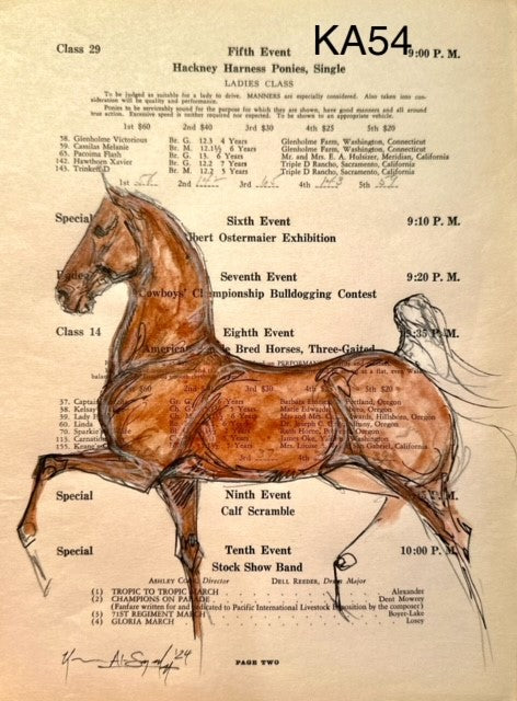 Kenna Al-Sayed: Vintage horse show program pages approx 8 x 10 1/2" KA54