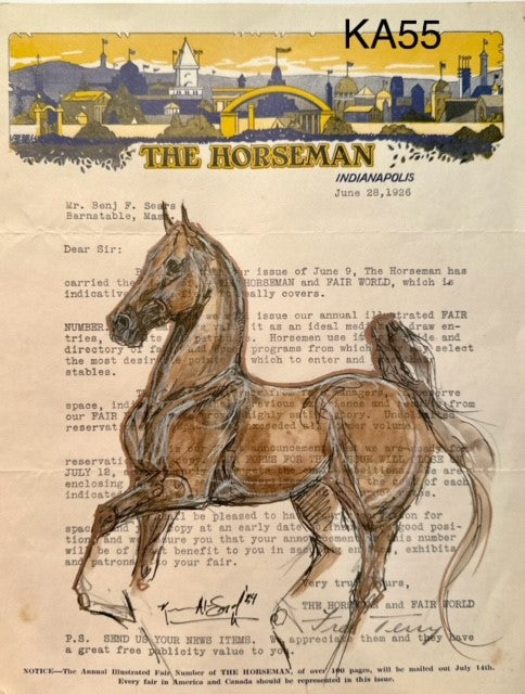 Kenna Al-Sayed: Vintage Horseman letter approx 8 1/2 x 11" KA55