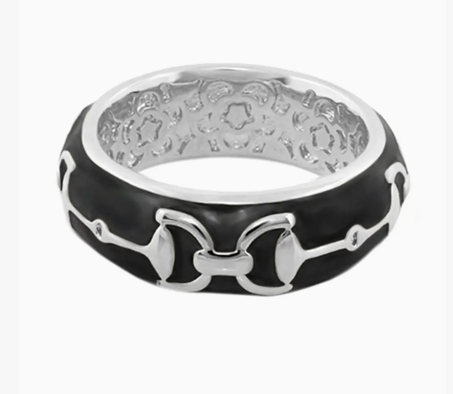 Black Equestrian Snaffle Bit Ring