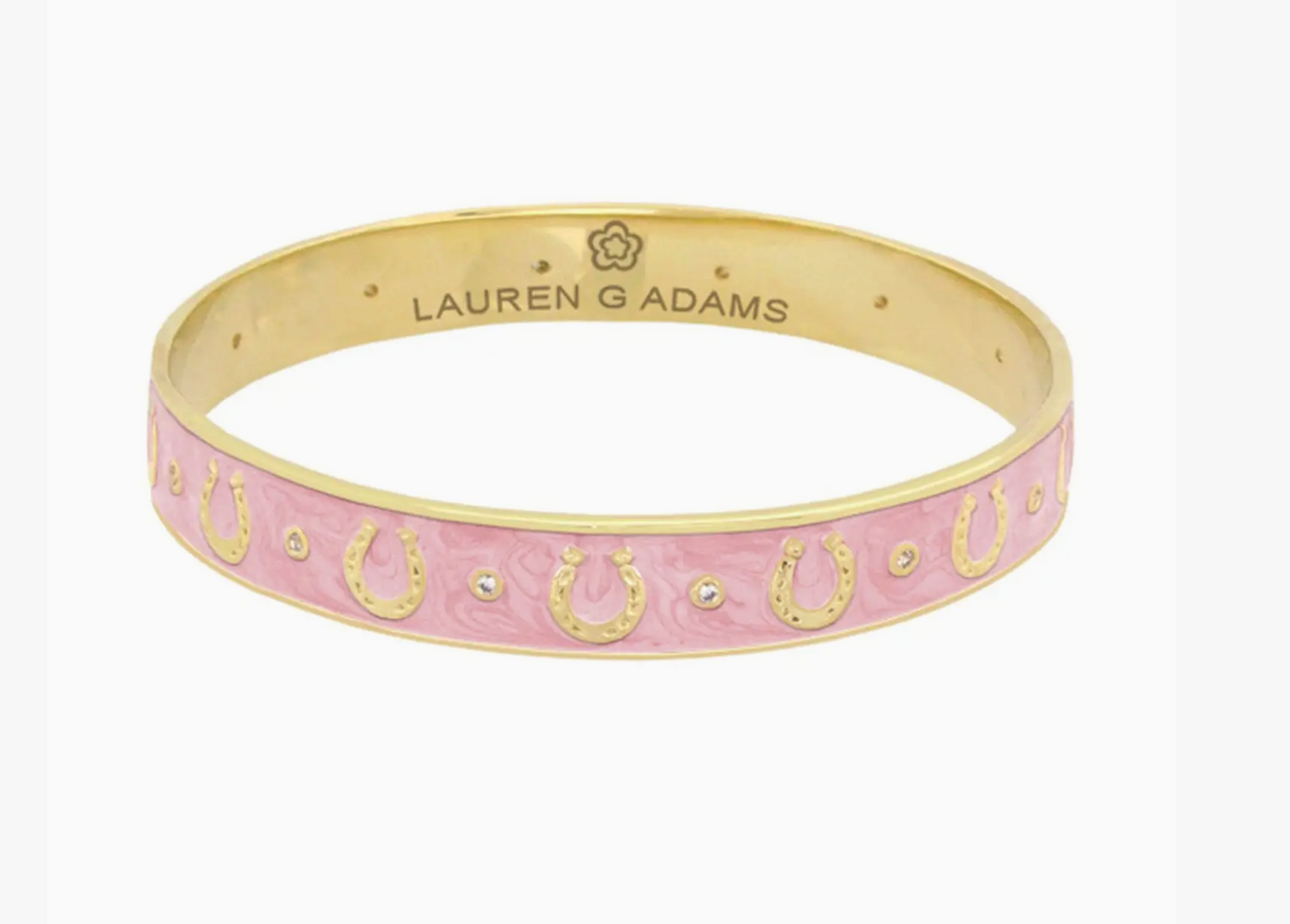Pink Enamel Horseshoe Bangle