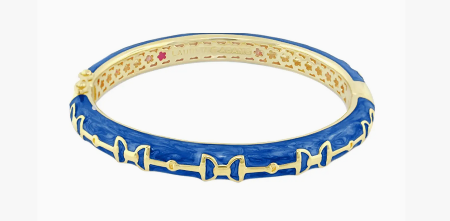 Blue Enamel Snaffle Bit Bangle