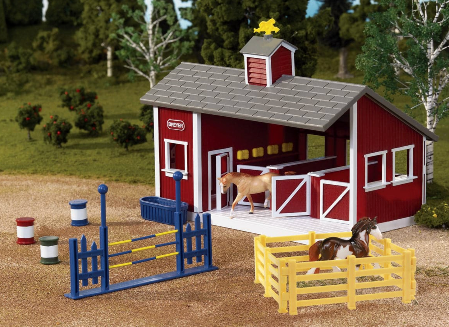 Stablemates Red Stable Set with Two Horses