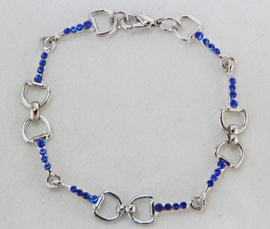 Small Snaffle Bit Chain Bracelet with stone accents