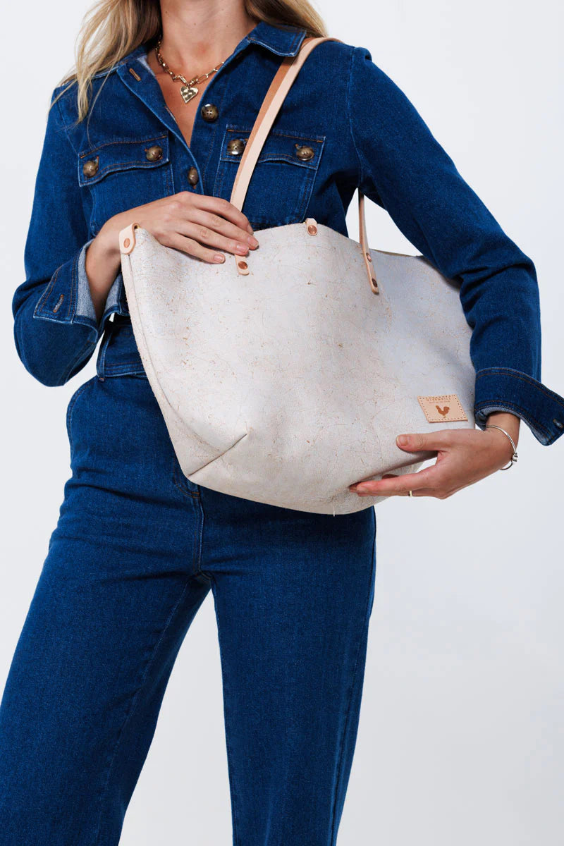 Meanwhile Back On The Farm® Birch White Leather Perfect Tote