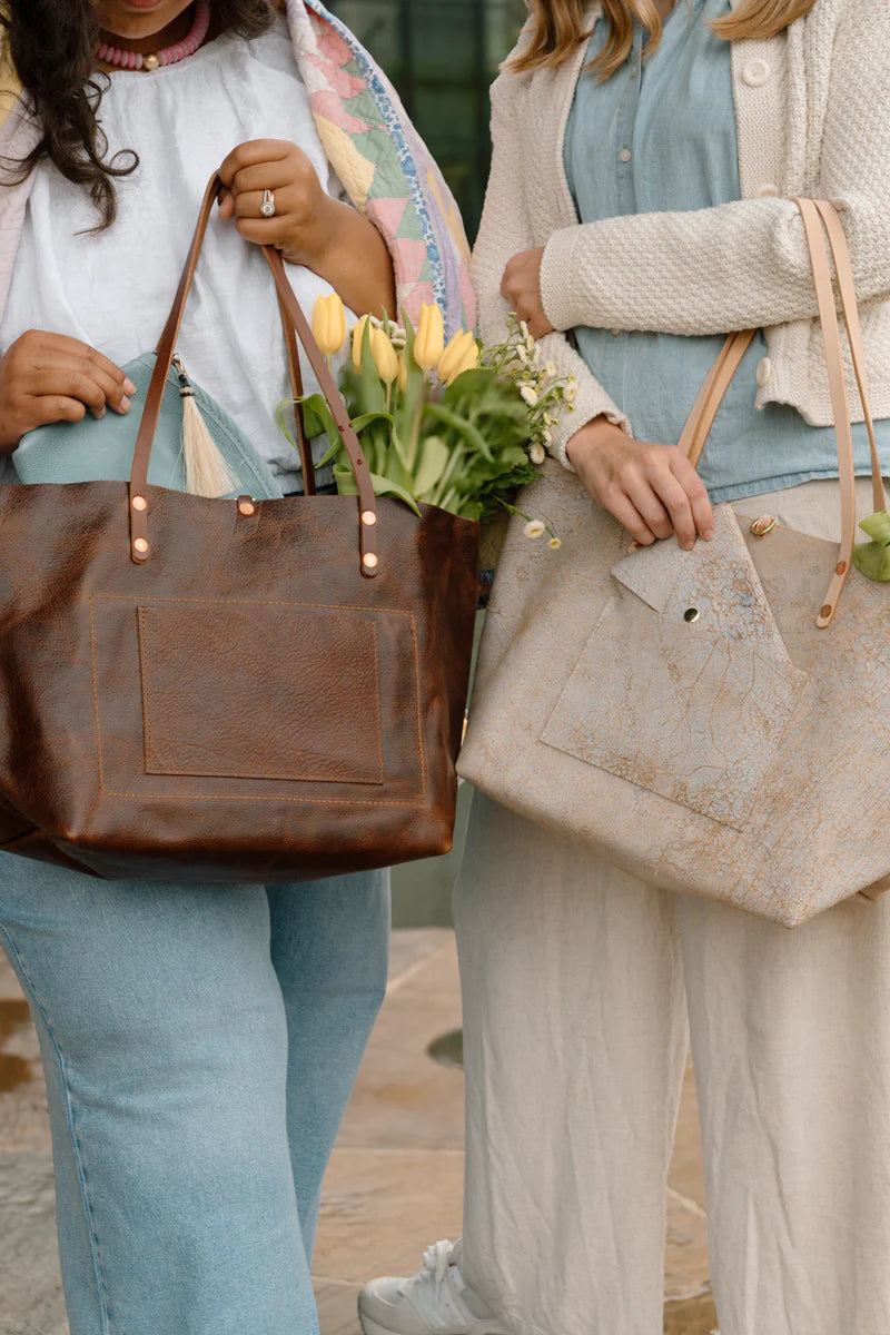 Meanwhile Back On The Farm® Birch White Leather Perfect Tote