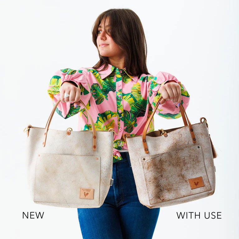 Meanwhile Back On The Farm® Birch White Leather Perfect Tote