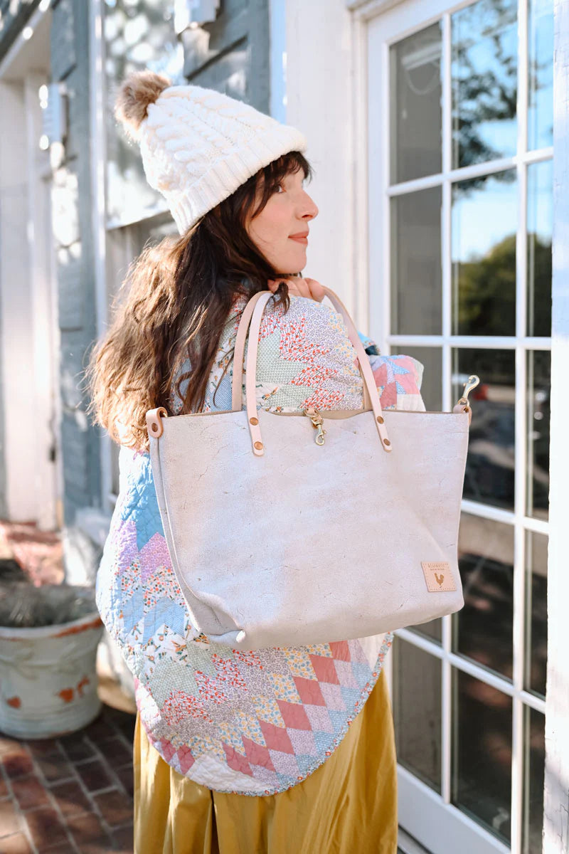 Meanwhile Back On The Farm® Birch White Leather Perfect Tote